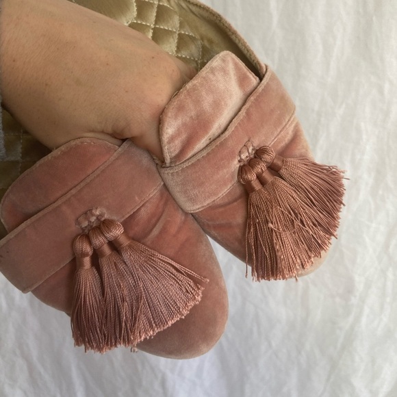 BIRDIES Velvet Triple Tassel Robin Slides Slippers Flats Shoes Size 7 - Picture 5 of 9